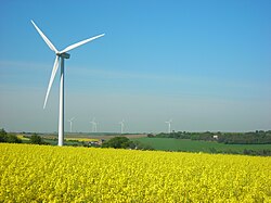 Niedervisse village et éoliennes